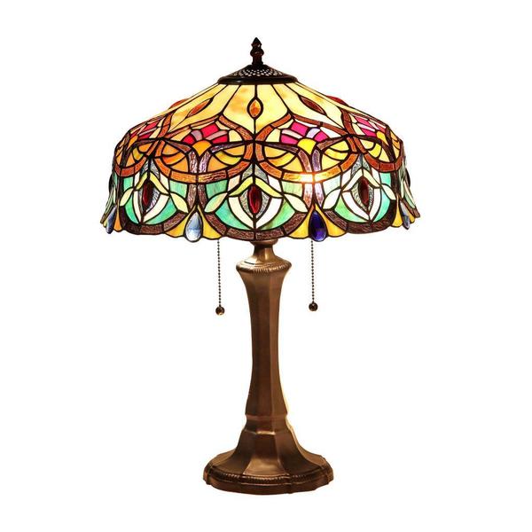 Tiffany-style Victorian Design Dark Bronze 2-light Table Lamp - Free ...