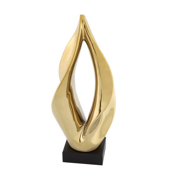 Goldtone Abstract Swirl 17-inch Table Sculpture