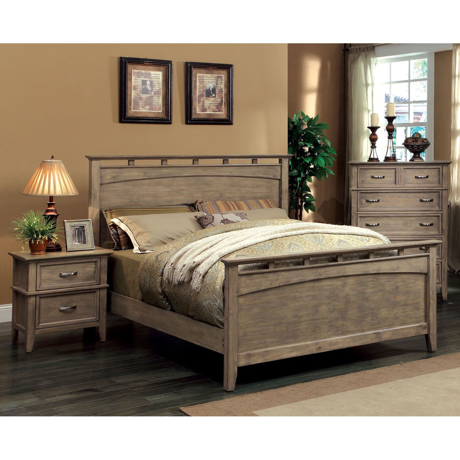 The Gray Barn Epona 2 Piece Weathered Oak Bed With Nightstand Set