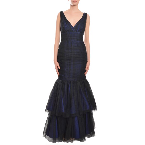 tiered trumpet hem maxi dress