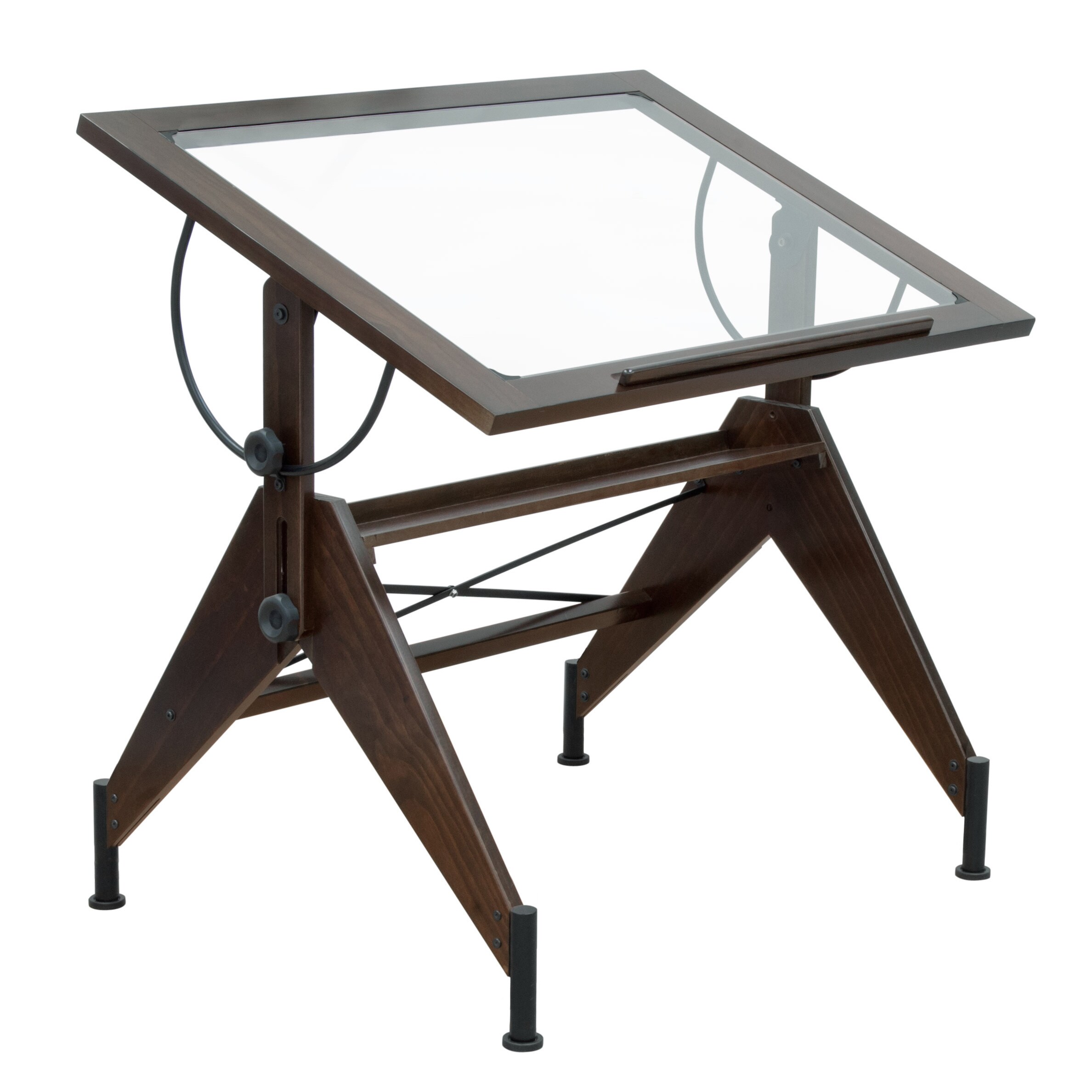 glass drafting table with light