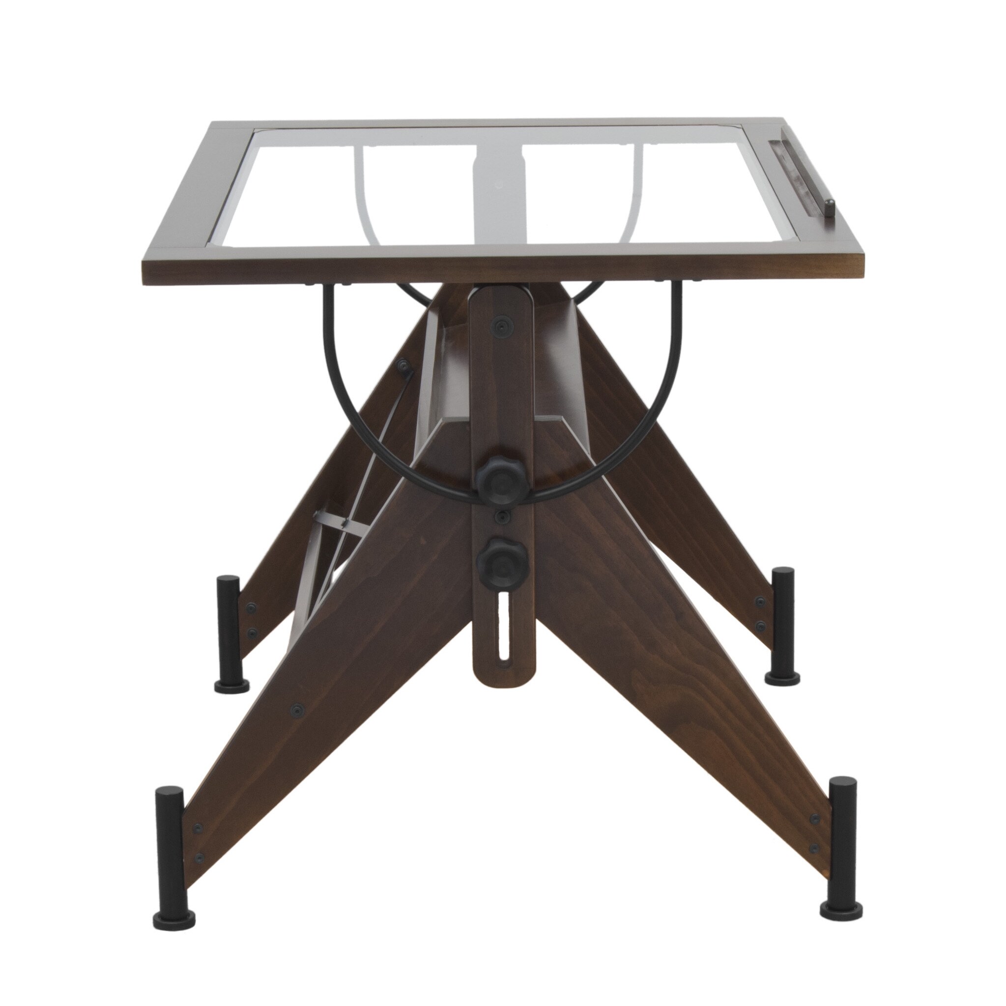 glass drafting table with light
