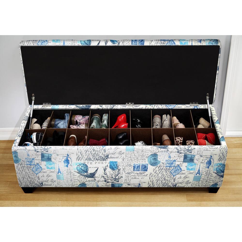 The Sole Secret Artic Prime Blue Shoe Storage Bench
