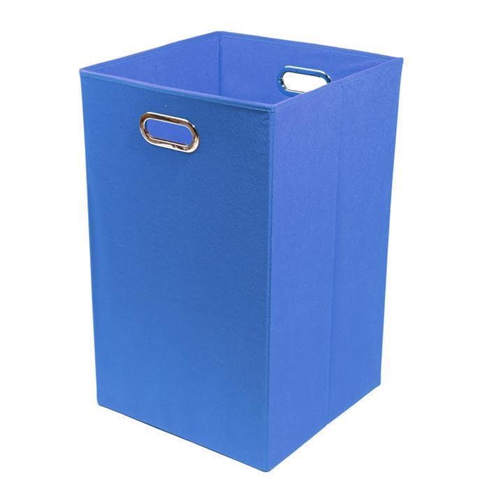 Bold Solid Blue Folding Laundry Basket