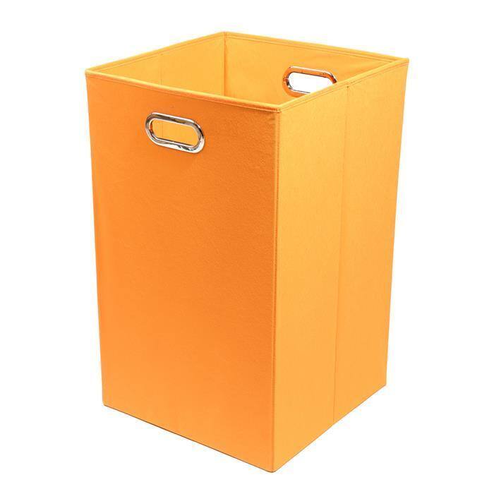 Bold Solid Orange Folding Laundry Basket