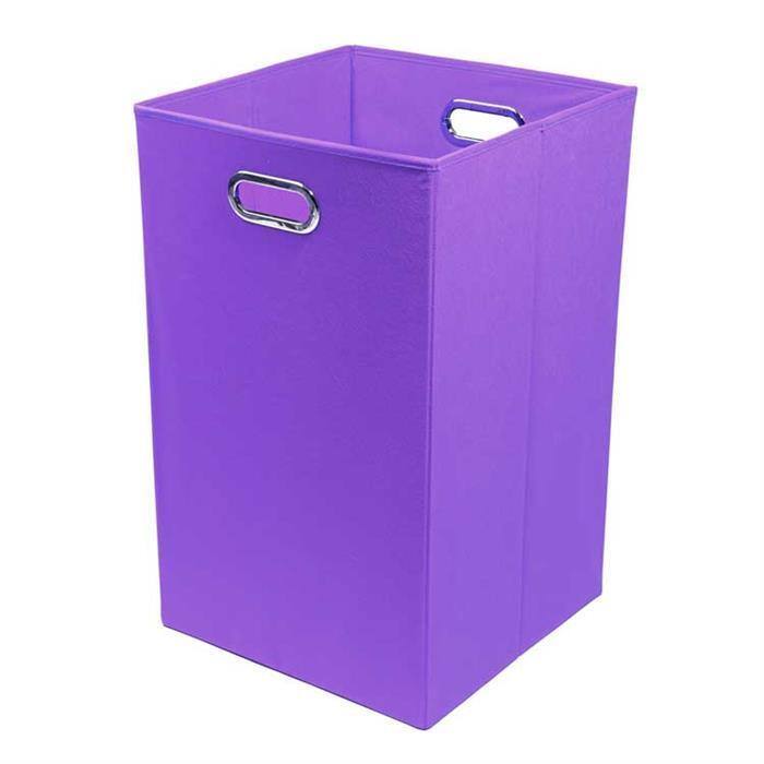 Color Pop Solid Purple Folding Laundry Basket