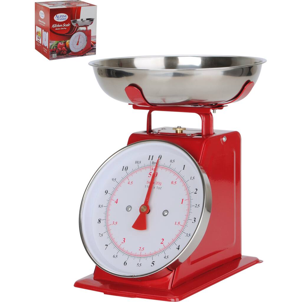 Alpine Cuisine Red Stainless Steel Kitchen Scale