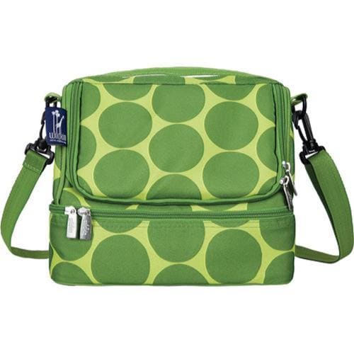 Childrens Wildkin Double Decker Lunch Bag Big Dots Green