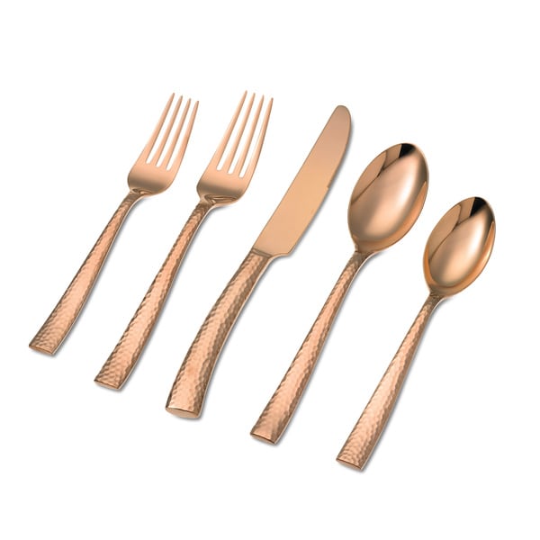 Shop Hampton Paris Hammered Copper Titanium 20piece Flatware Set
