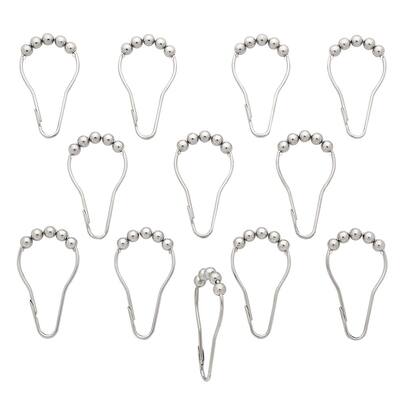 Metal Shower Curtain Roller Hooks (Set of 12)