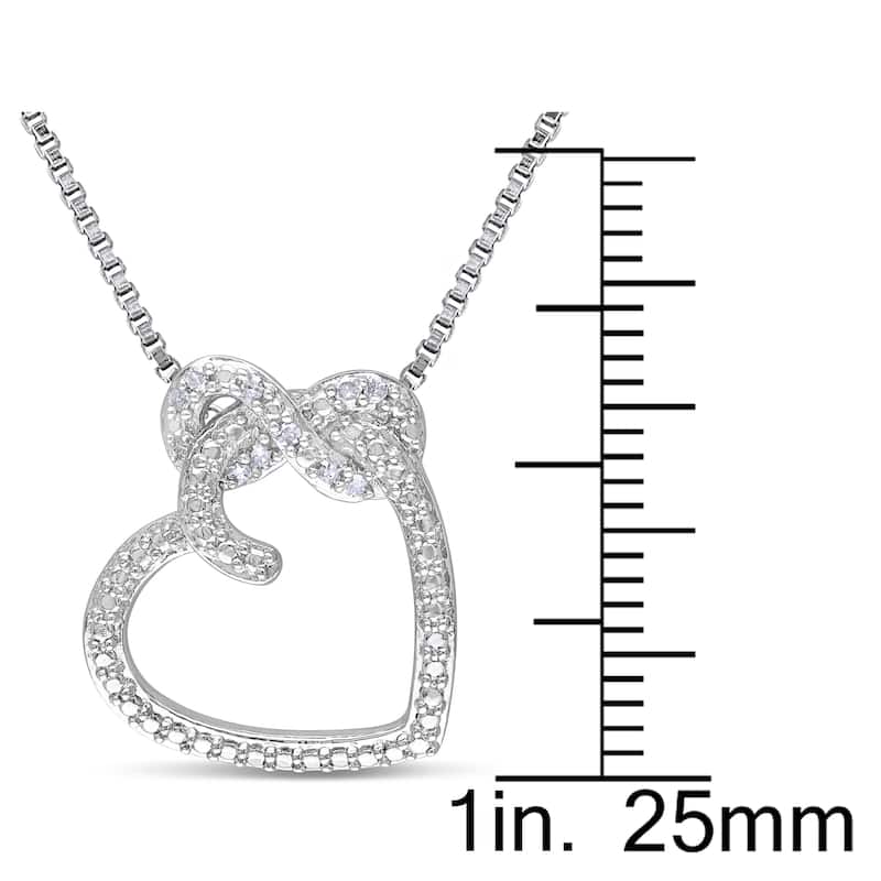 Miadora Sterling Silver and Diamond Accent Infinity Heart Necklace