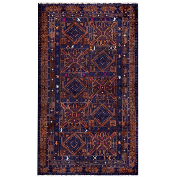 Herat Oriental Semi antique Afghan Hand knotted Tribal Balouchi Blue