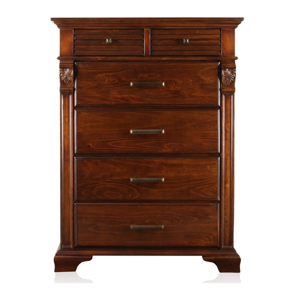 Furniture of America Eminell Six Drawer Antique Walnut Chest