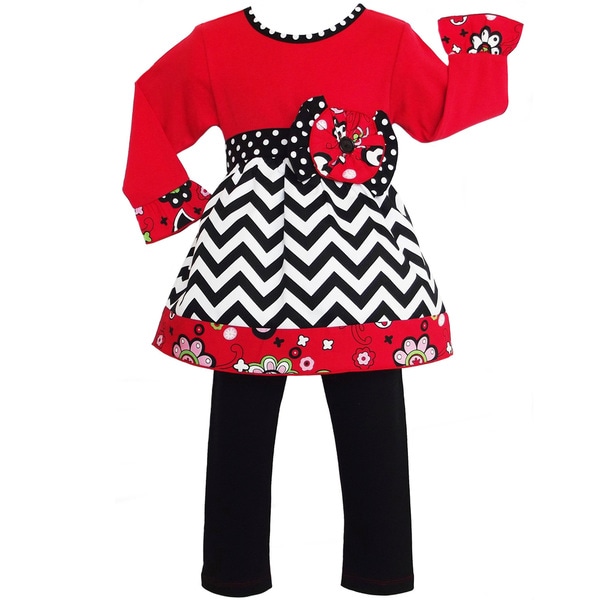 AnnLoren Girls Boutique Chevron Floral Outfit