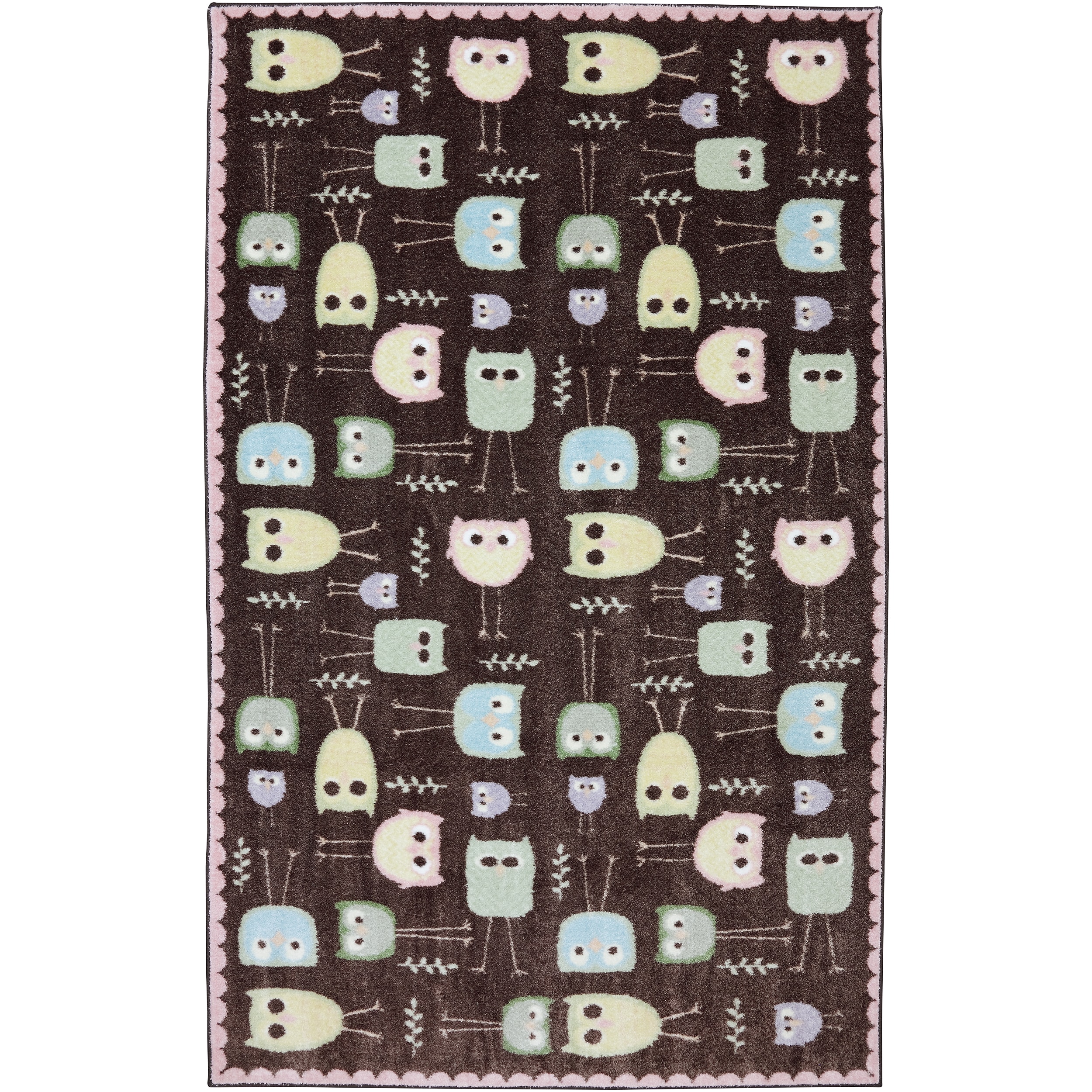 American Rug Craftsmen Crib 2 College Baby Owls Brown Rug (34 X 5)