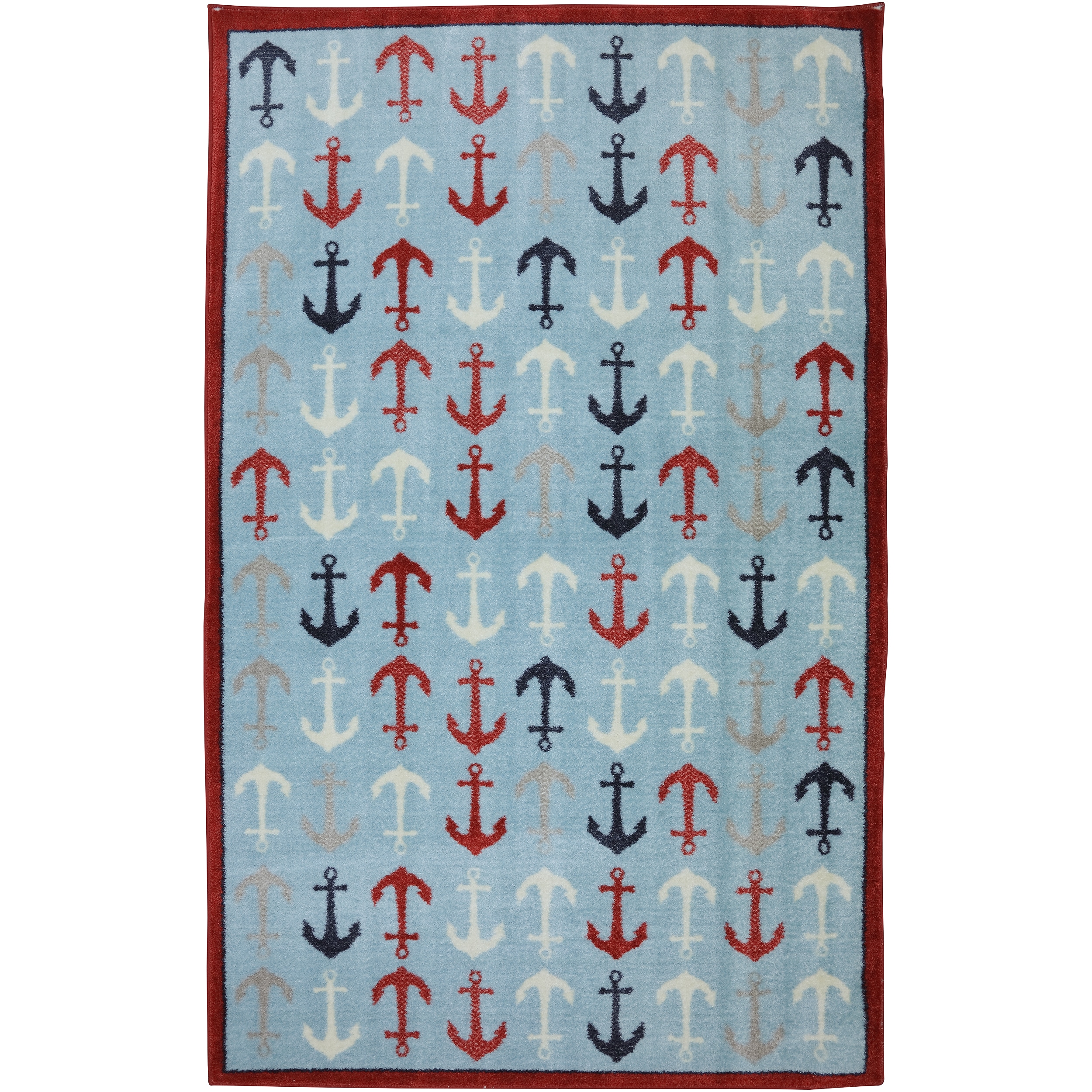 American Rug Craftsmen Crib 2 College Anchors Blue Rug (5 X 8)