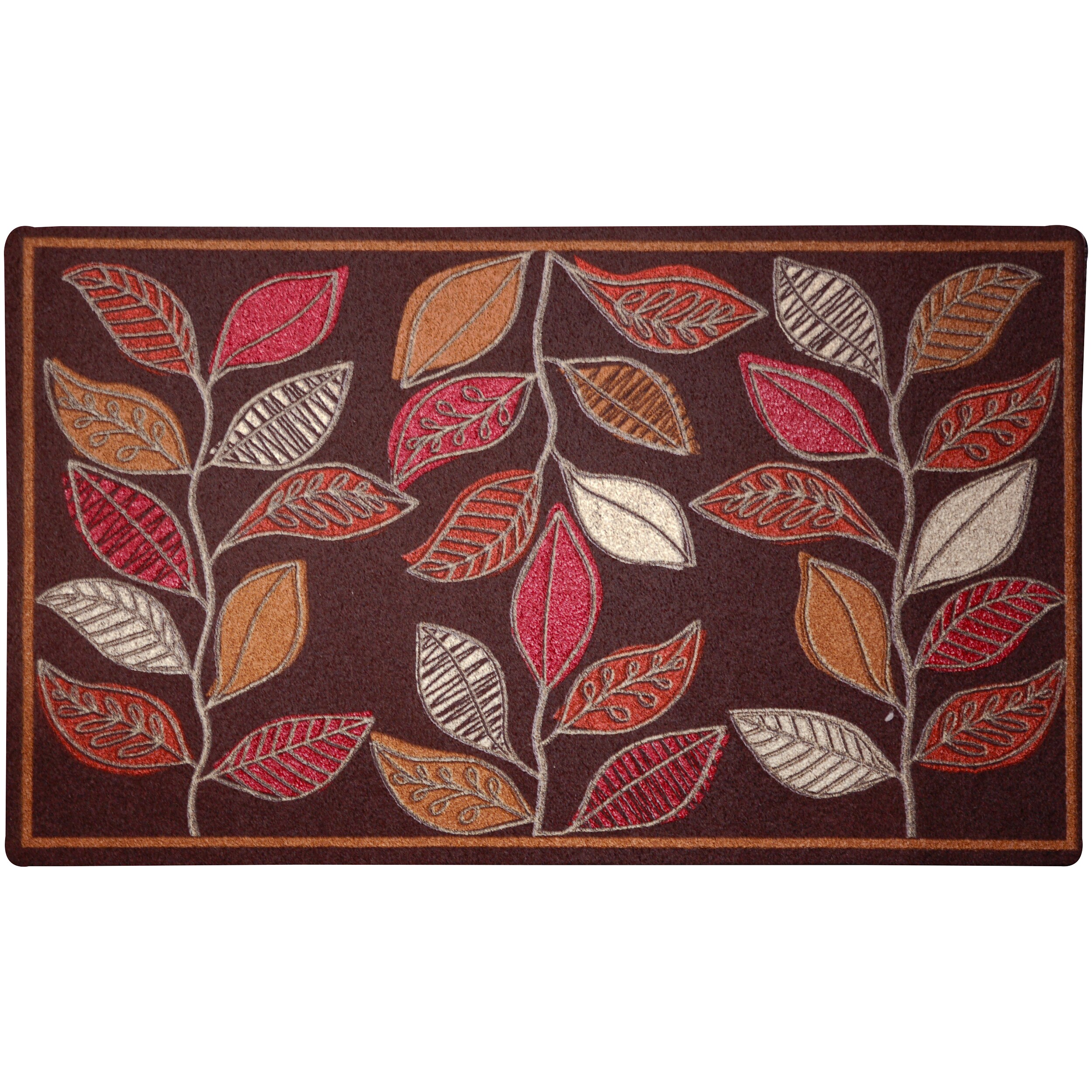 Abstract Leaf Stripe Door Mat (16 X 26)