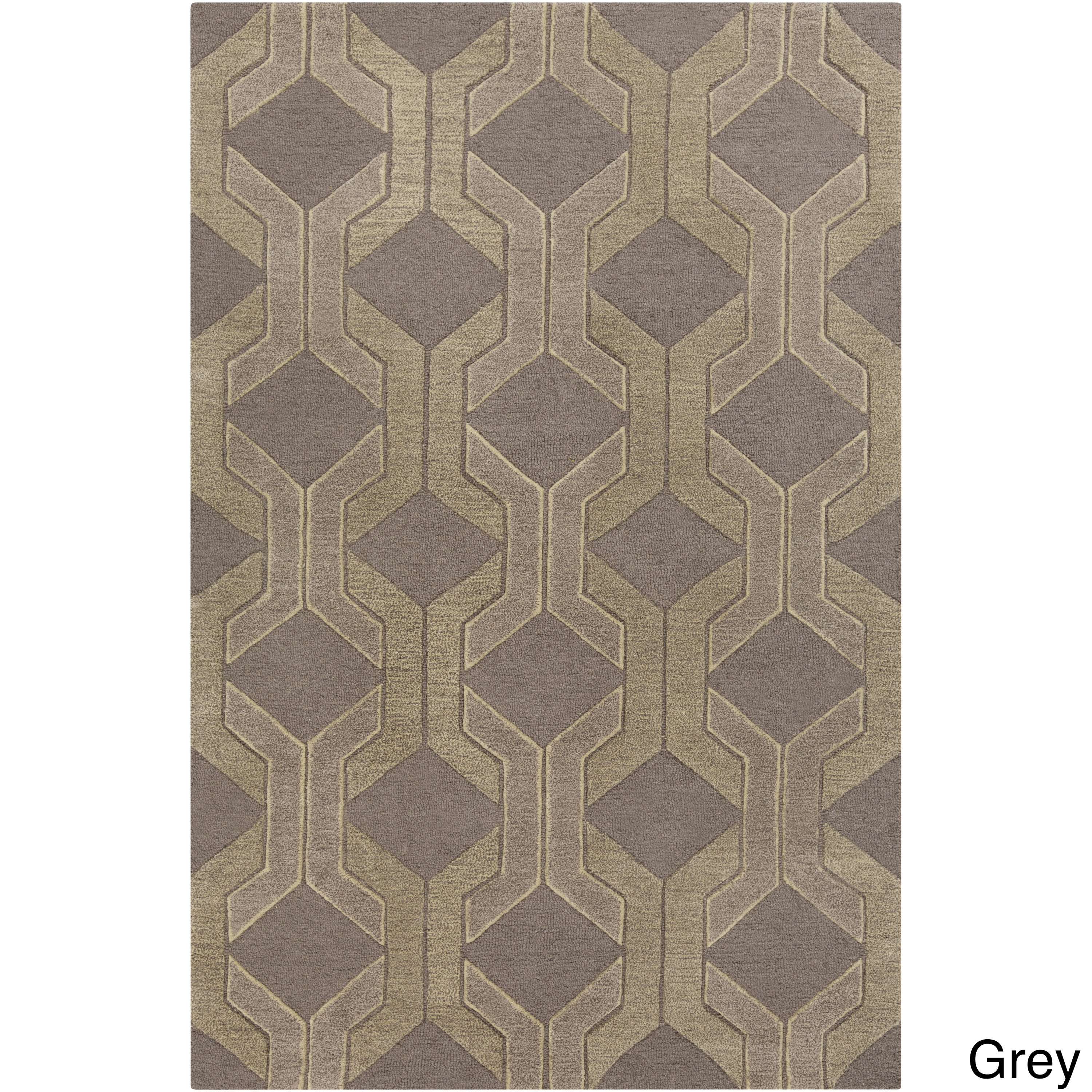 Hand tufted Gregory Chain Link Wool Area Rug (5 X 76)