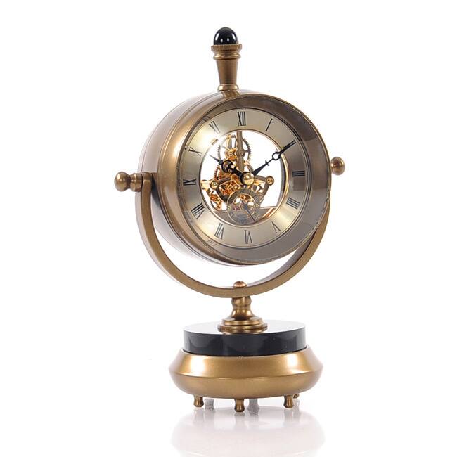 19th Century-inspired Brass Table Clock