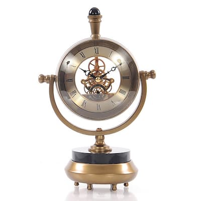 19th Century-inspired Brass Table Clock