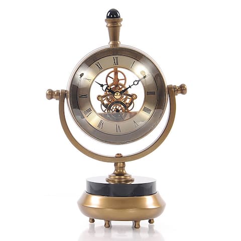 19th Century-inspired Brass Table Clock