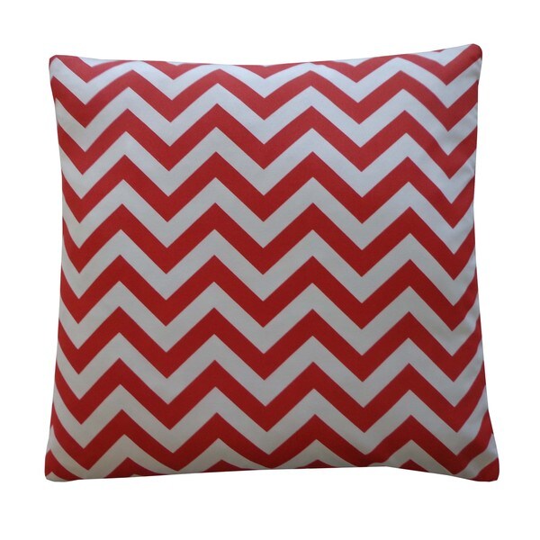 Handmade Red Chevron Pillow - 20" x 20"