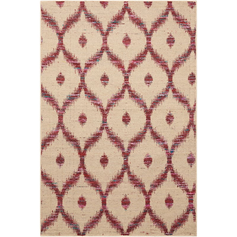 Nourison Spectrum Area Rug - 3' 9" x 5' 9" - Beige/Red