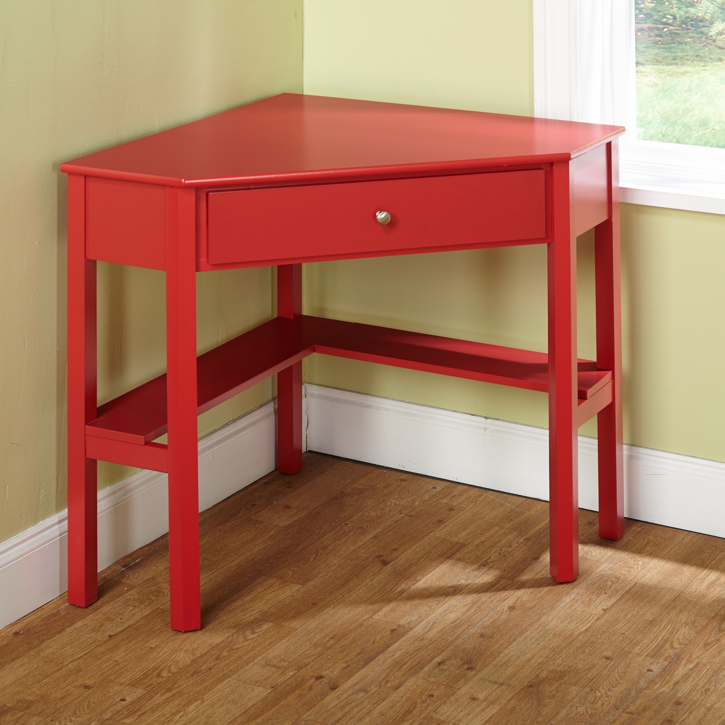 Shop Simple Living Ellen Red Corner Desk On Sale Free Shipping