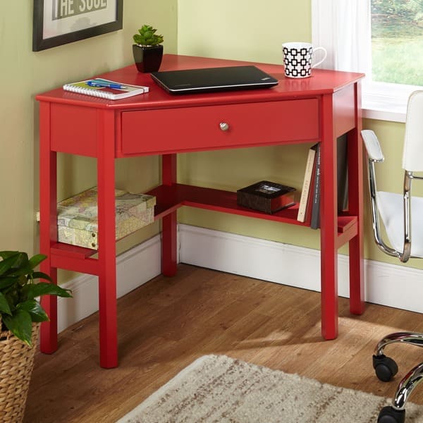 Shop Simple Living Ellen Red Corner Desk On Sale Free Shipping