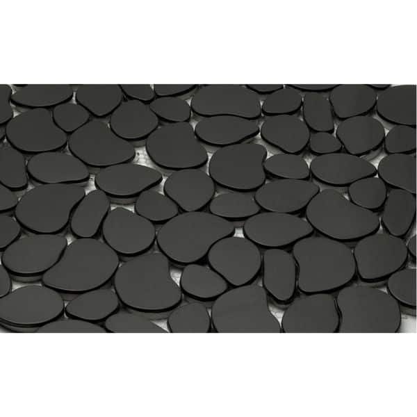 Black Pebble Mosaic Backsplash Kitchen Bathroom Tiles 12 Inch Black Pebble Mosaic Backsplash