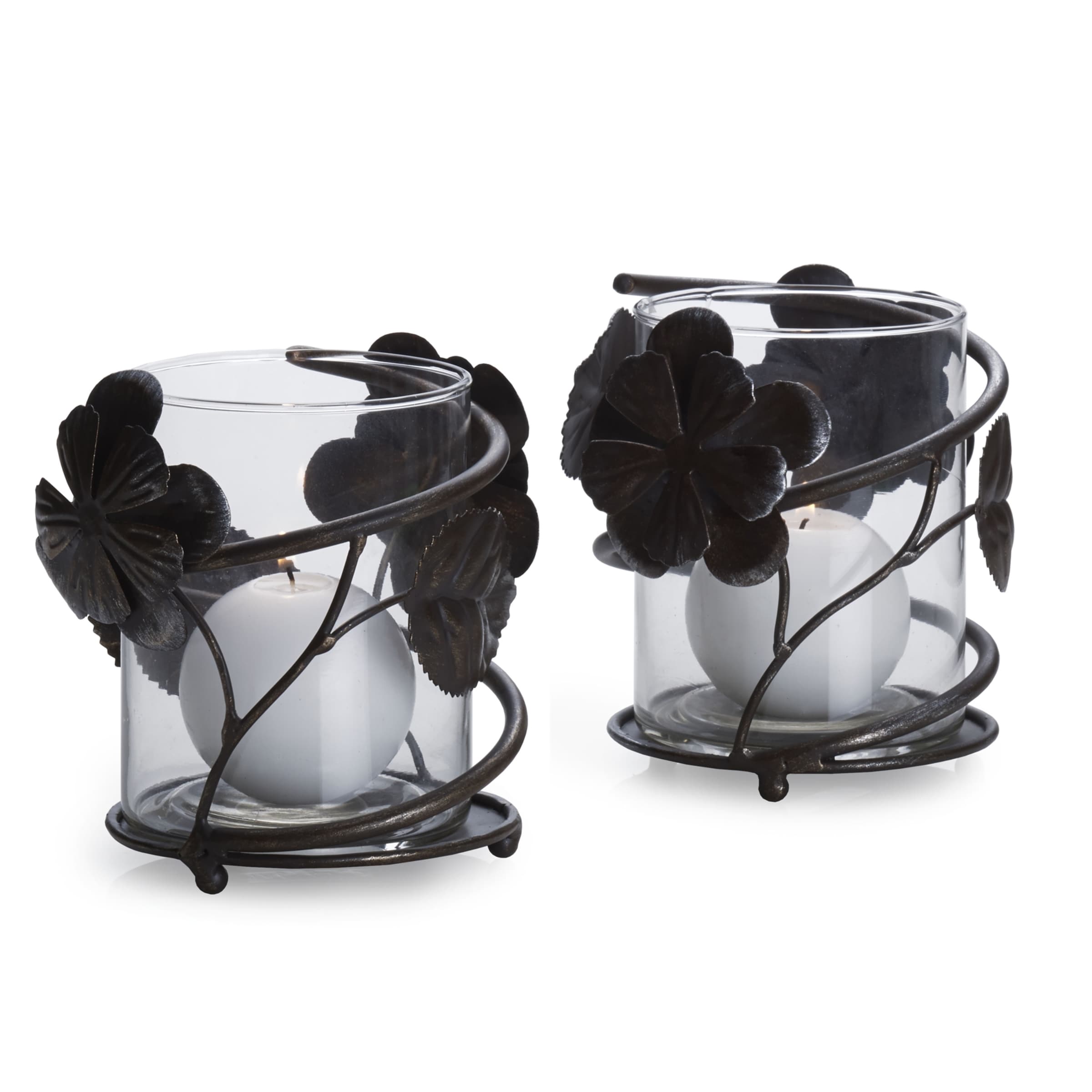 Mikasa 5 inch Rustic Flower Votives (set Of 2)