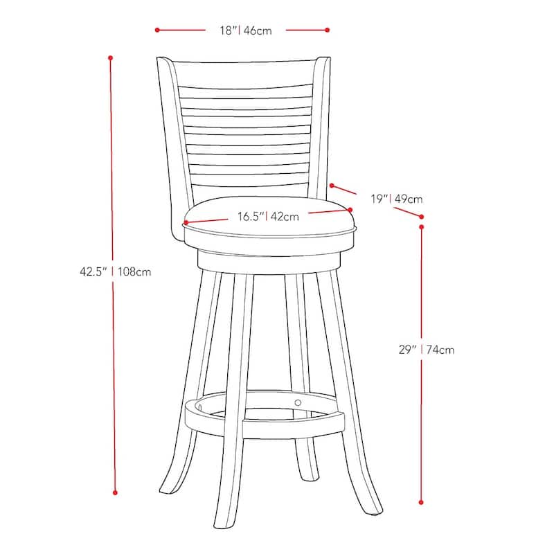 Set of 2 Willa Bar Height Stools with Swivel Seat