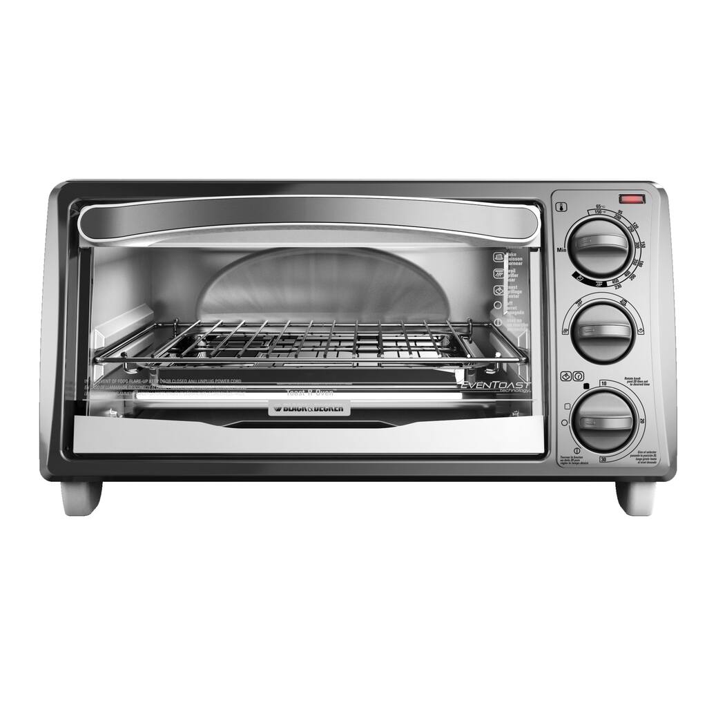 Black & Decker TO1313SWD 4-slice Metallic and White Toaster Oven