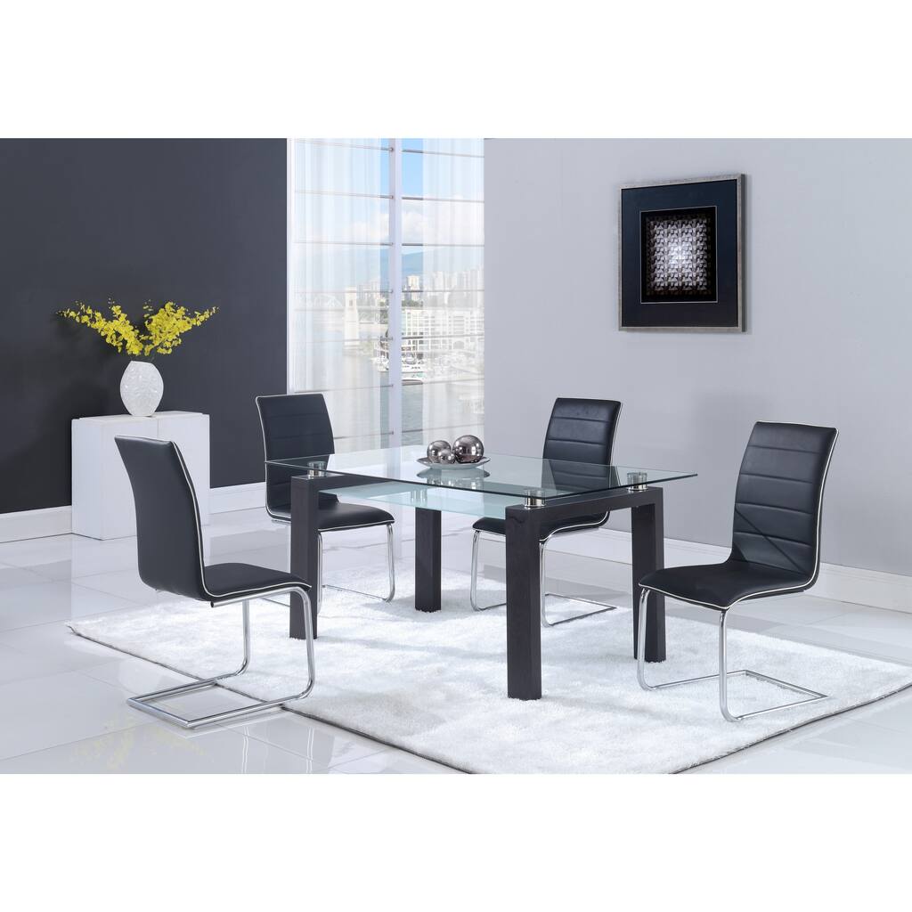 Black Walnut Glass-top Dining Table