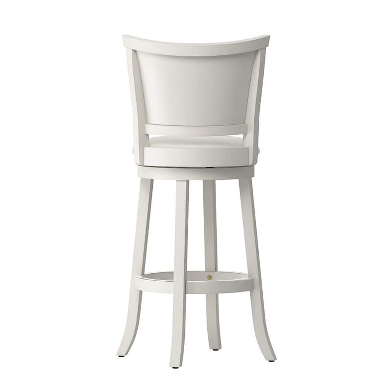 Set of 2 Bar Height Barstools with Solid Wood Frame and Swivel Seat