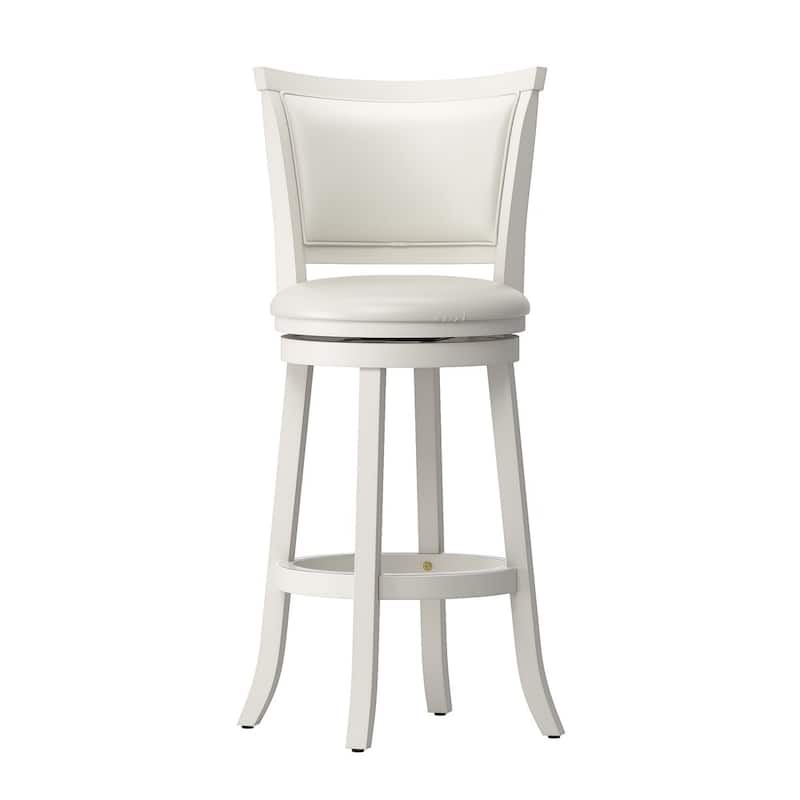 Set of 2 Bar Height Barstools with Solid Wood Frame and Swivel Seat