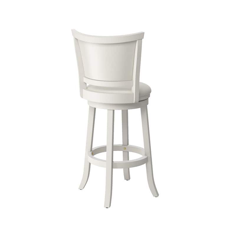Set of 2 Bar Height Barstools with Solid Wood Frame and Swivel Seat