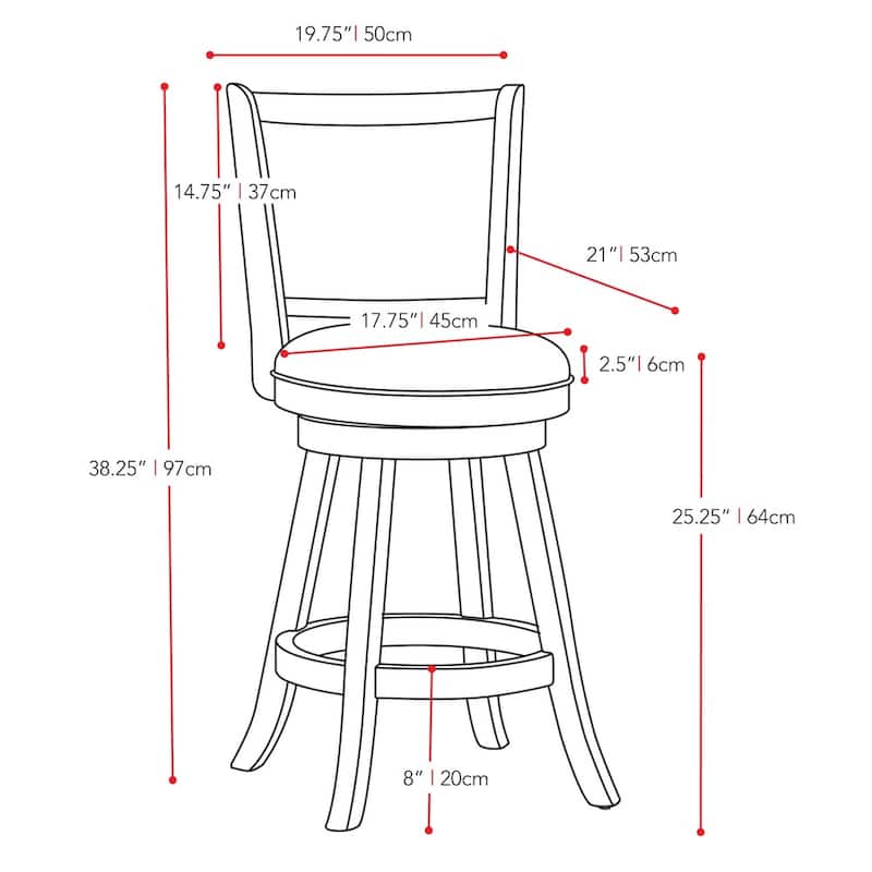 Wesley Swivel Counter Height Barstools, Set of 2