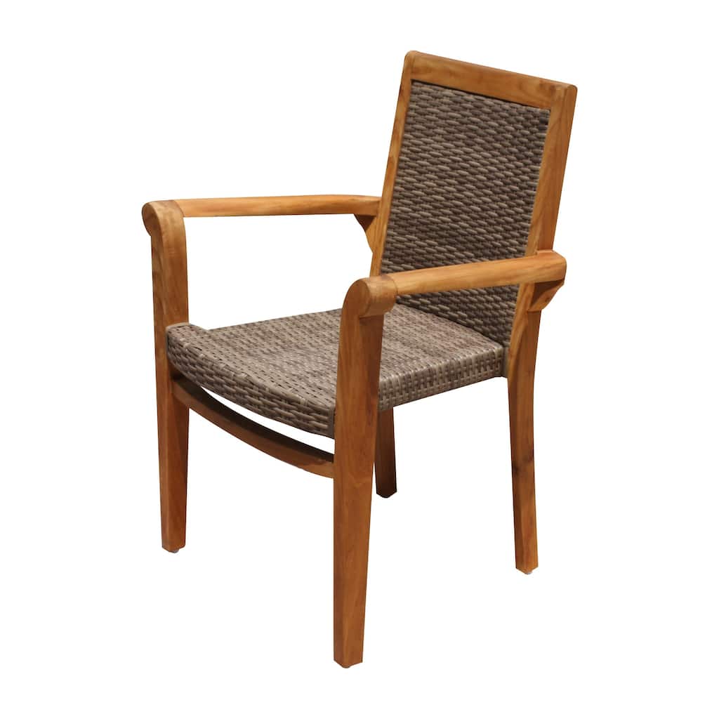 Panama Jack Leeward Islands Stackable Natural Teak Arm Chair