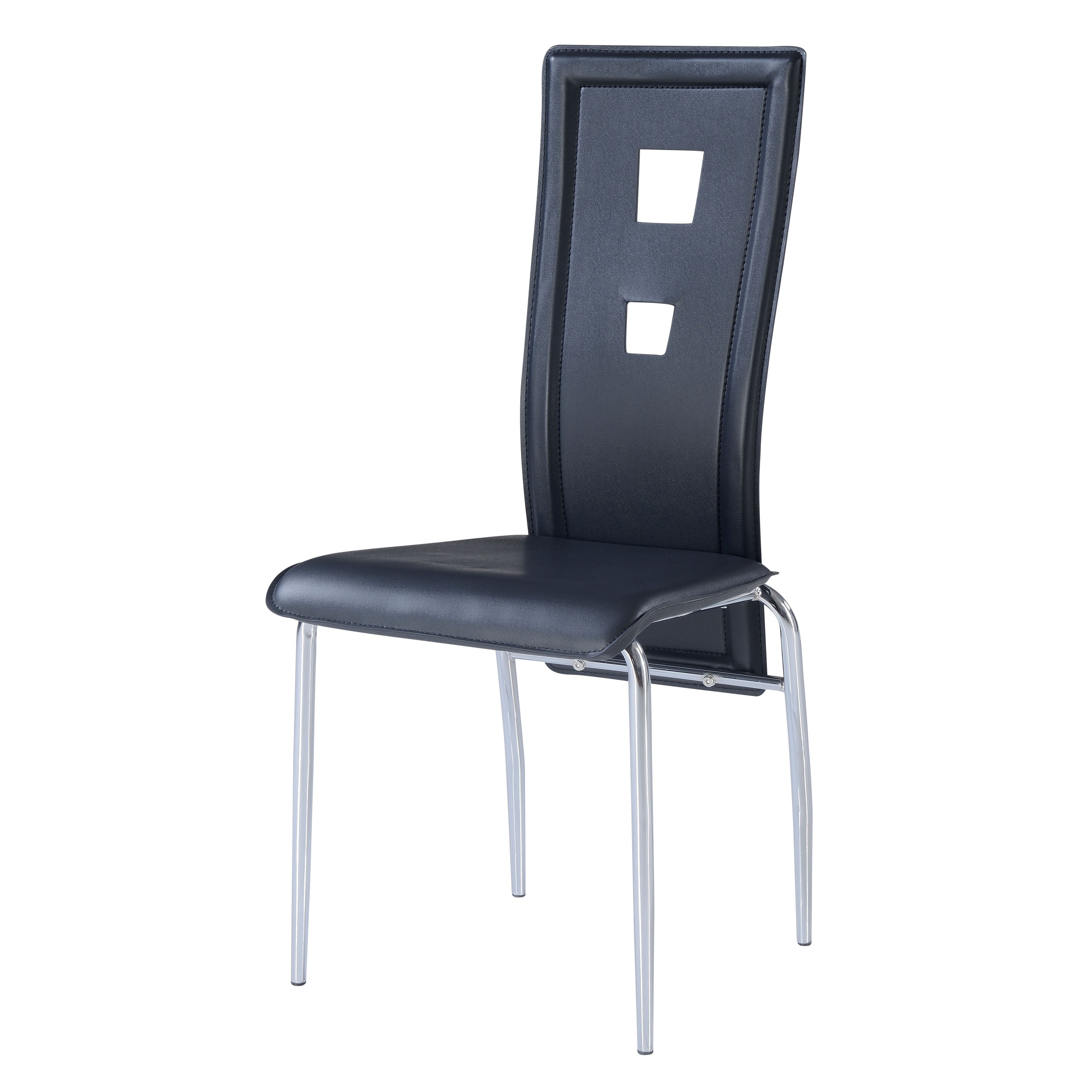 Black Leatherette Dining Chairs (set Of 4)