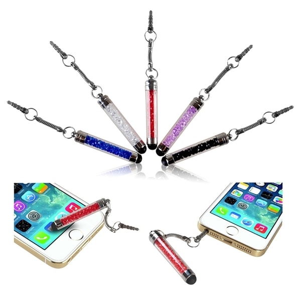 INSTEN Universal Crystal Mini Stylus with Dust Cap for Apple iPhone 4S