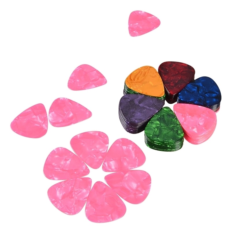 Basacc 0.71 mm Celluloid Multi color Guitar Ukulele Bass Acoustic Picks (pack Of 100)