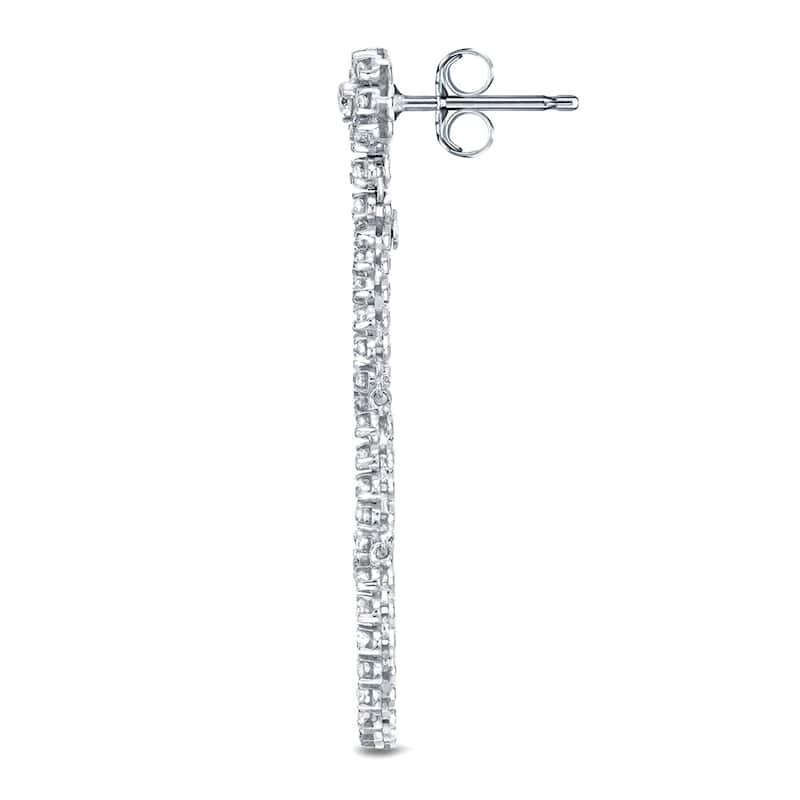 Auriya Unique 3ct TDW Diamond Chandelier Dangle Earrings 18k White Gold