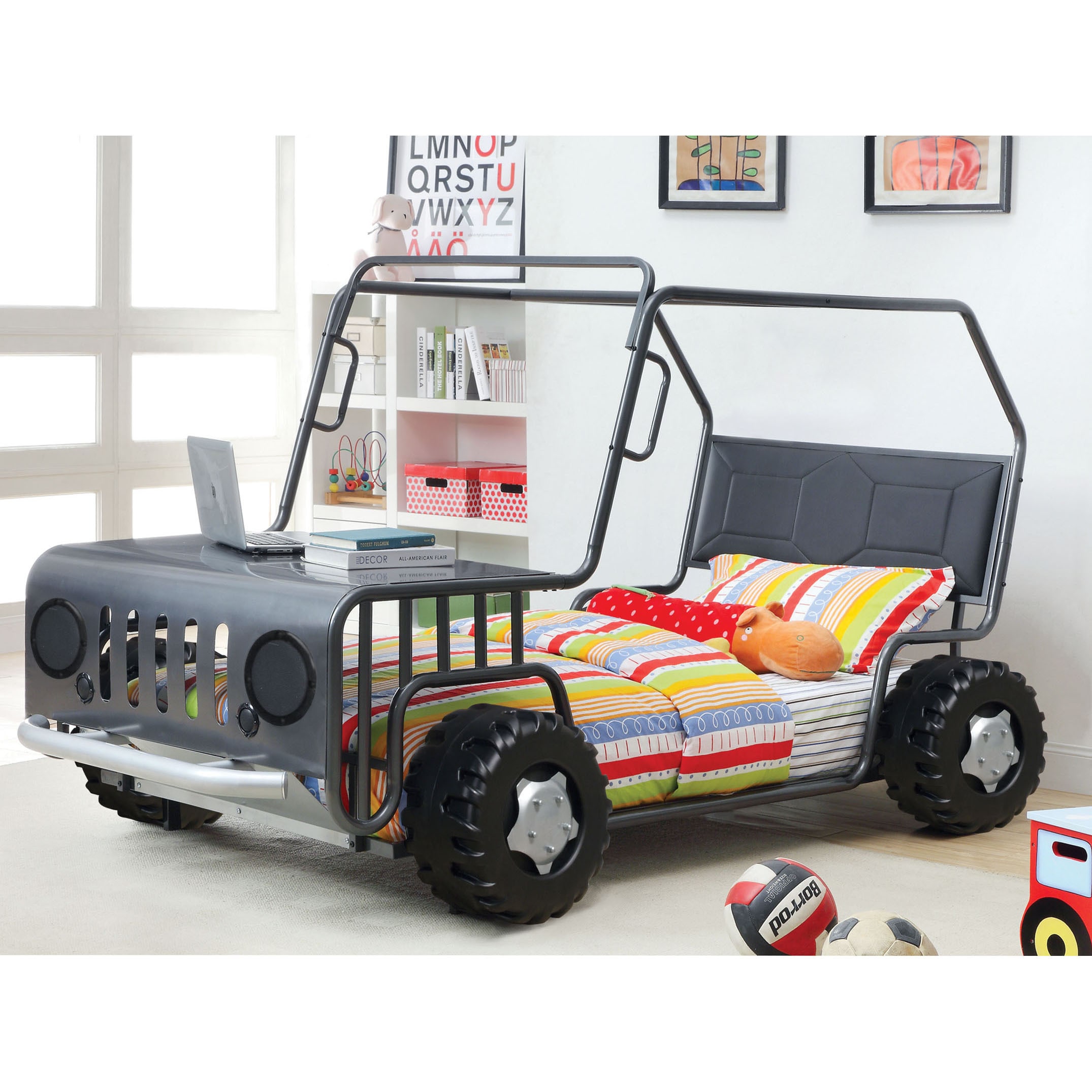 Furniture Of America Furniture Of America Jones Gun Metal Suv Youth Bed Black Size Twin