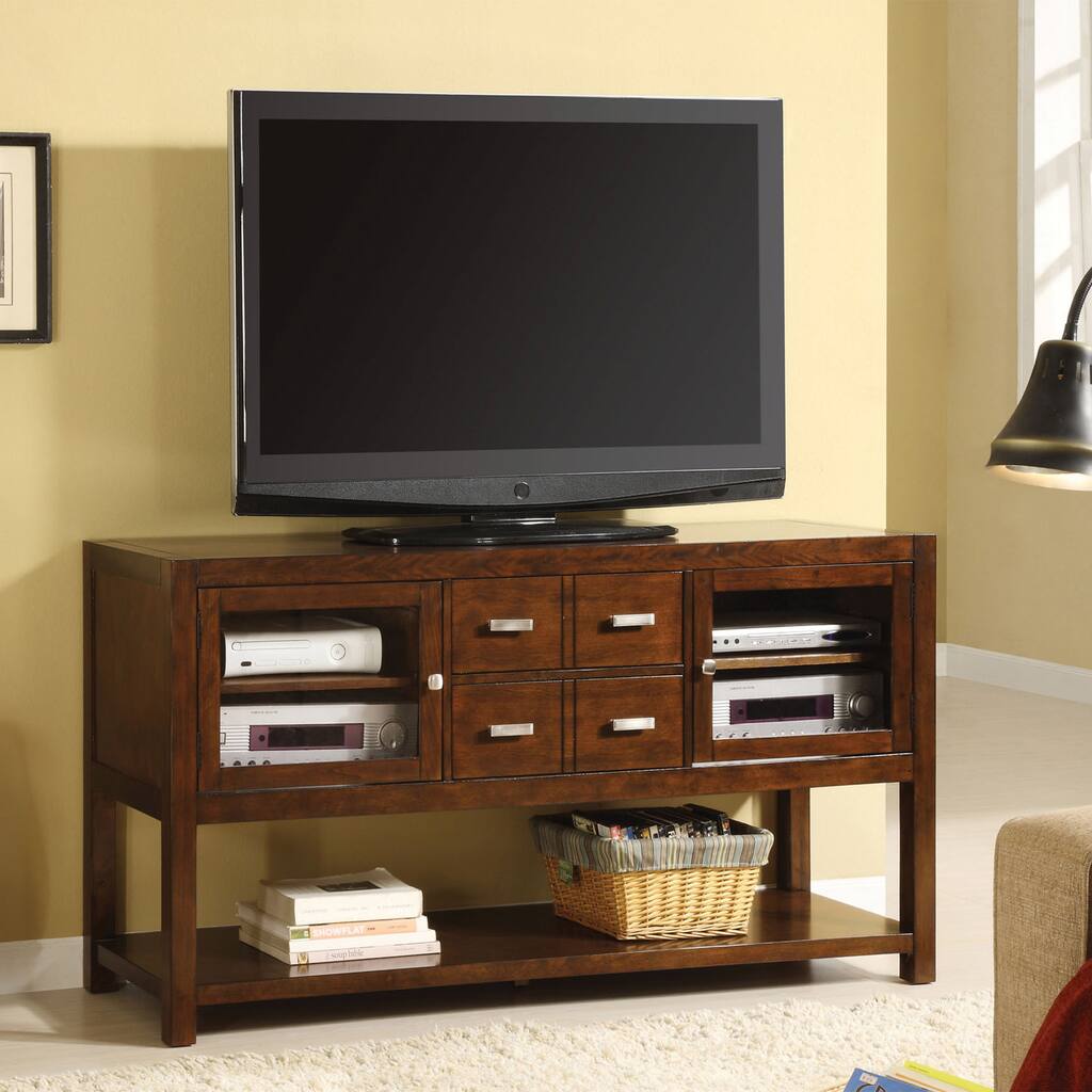 Furniture of America Sheraton Assembled Dark Walnut TV Console