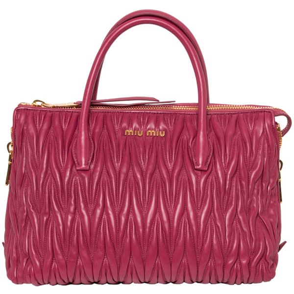 Miu Miu Vitello Glossy Leather Tote Handbag