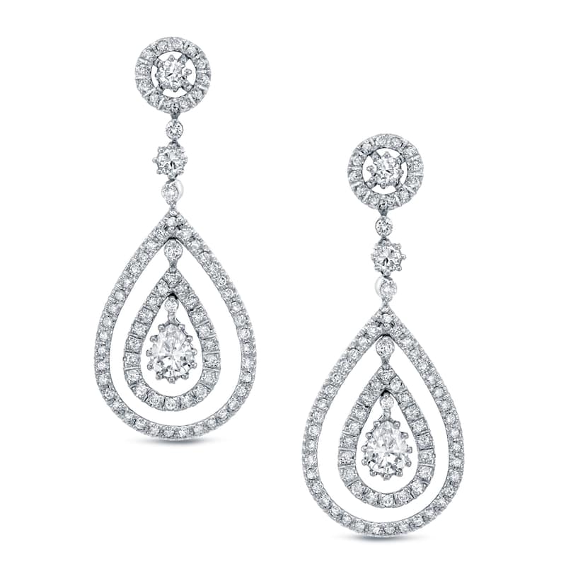 Auriya 14k White Gold 3ct TDW Diamond Dangle Earrings (F-G, SI1-SI2)