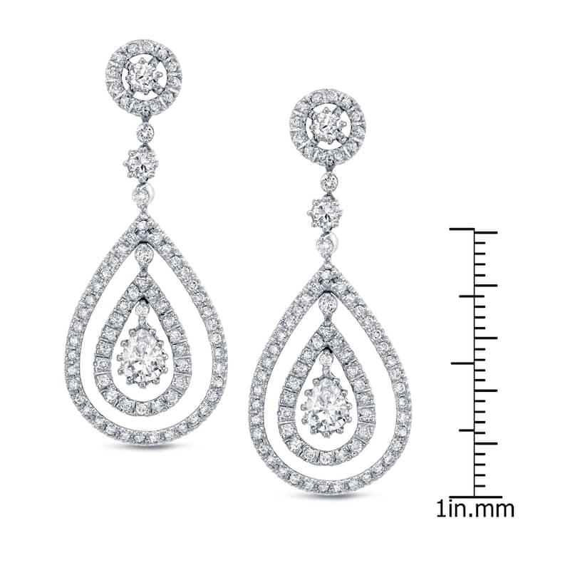 Auriya 14k White Gold 3ct TDW Diamond Dangle Earrings (F-G, SI1-SI2)