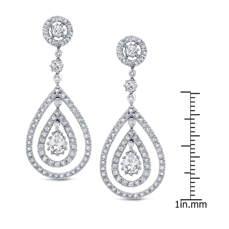 Auriya 14k White Gold 3ct TDW Diamond Dangle Earrings (F-G, SI1-SI2)