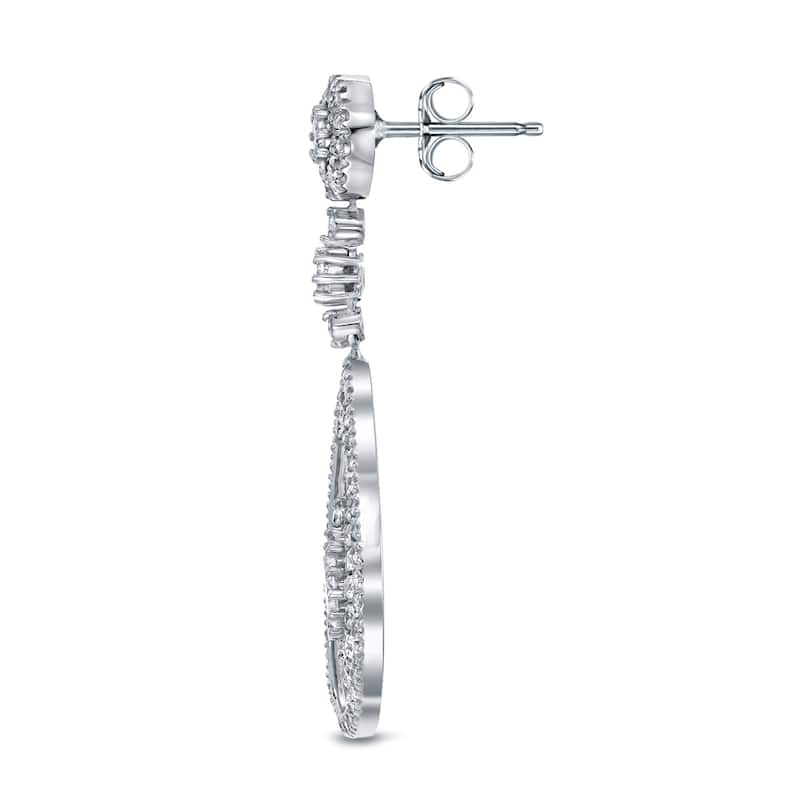 Auriya 14k White Gold 3ct TDW Diamond Dangle Earrings (F-G, SI1-SI2)